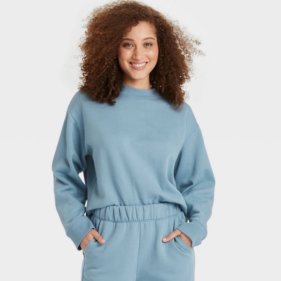 A New Day • Crewneck Pullover Blue Sweater - Picture 1 of 5